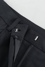 Conjunto de blazer holgado con solapa en V y pantalones de pierna ancha