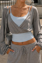 Conjunto de Camisola y Top Cruzado con Manga Abullonada