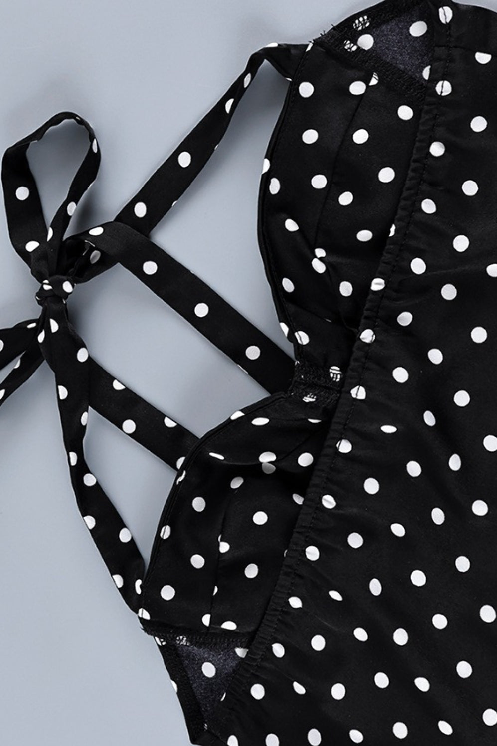 Polka Dot Halter Cami Straight Maxi Skirt Set