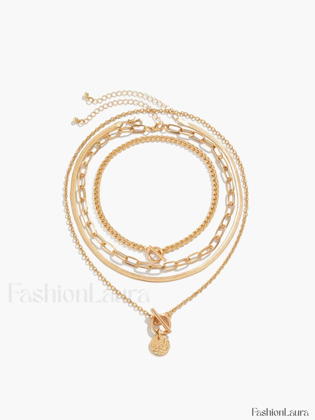 4pcs Statement Apilable Collar con Colgante