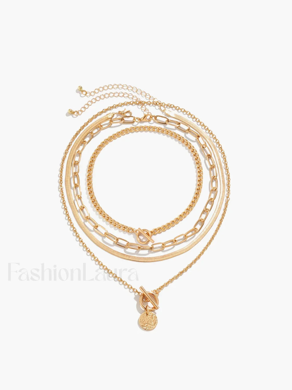 4pcs Statement Apilable Collar con Colgante