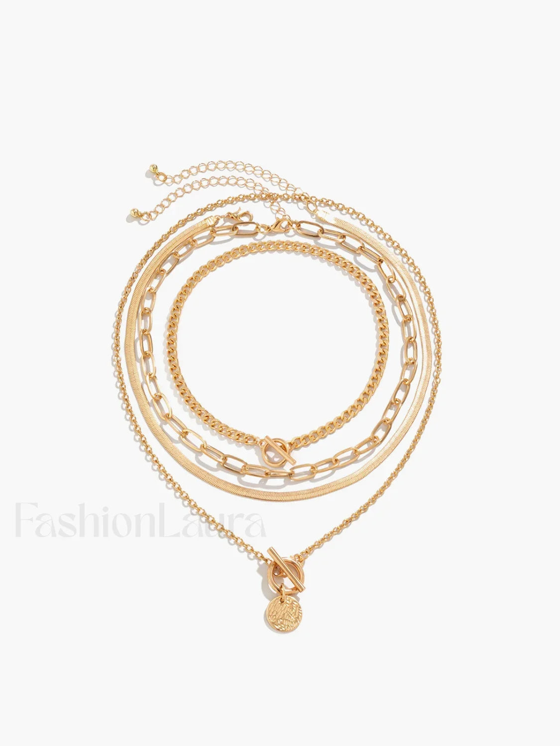 4pcs Statement Apilable Collar con Colgante