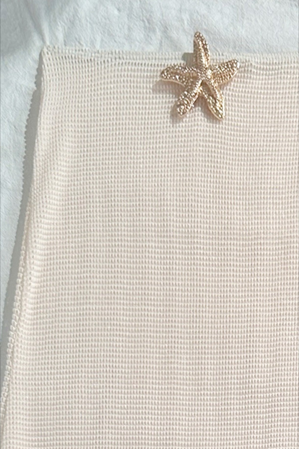 Mesh Long Skirt Starfish Detail Three Piece Swim Set