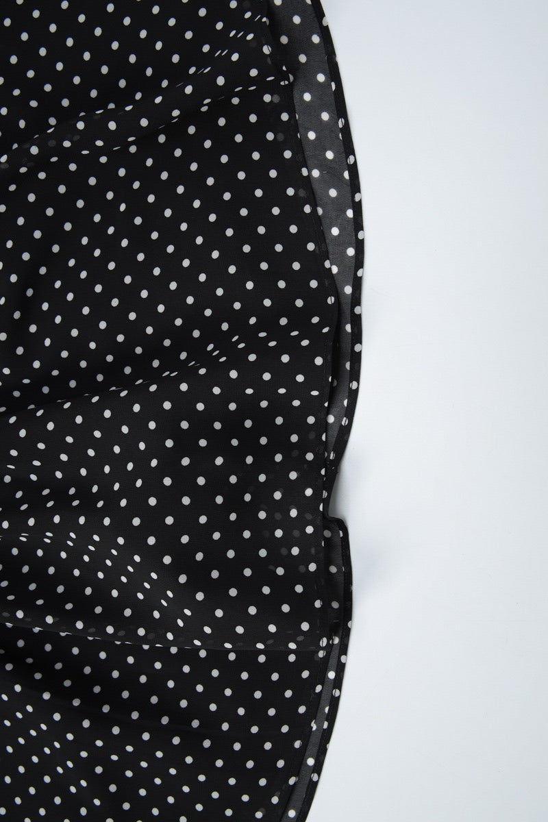 Black Polka Dot Slim Fit Mini Dress
