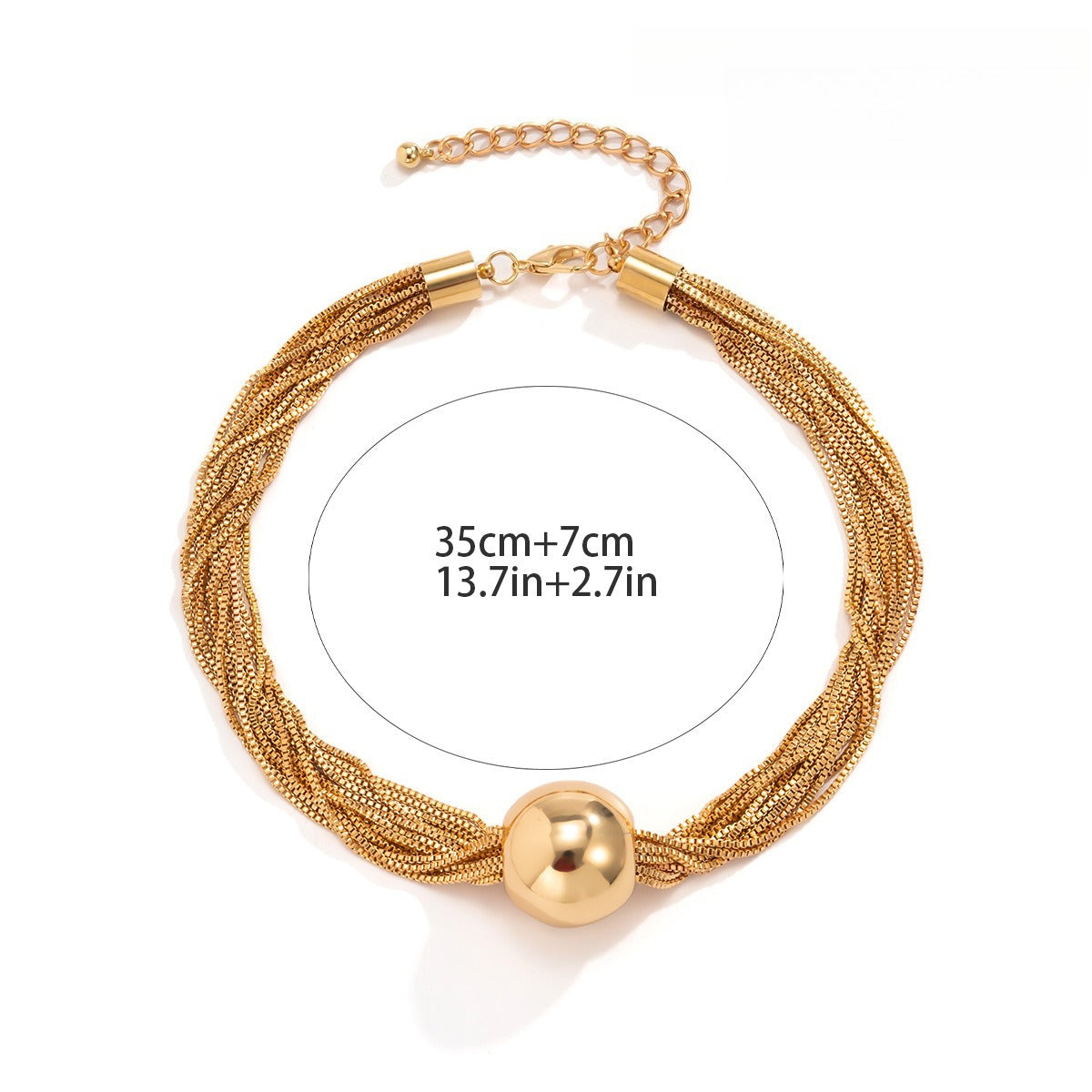 Bold Cuenta Pendant Choker En Capas Collar