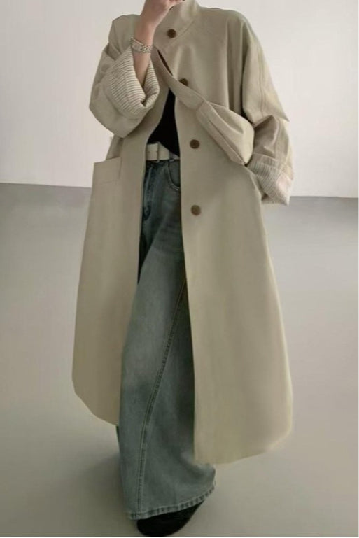 Relaxed Midi Blend Panel Design Overcoat