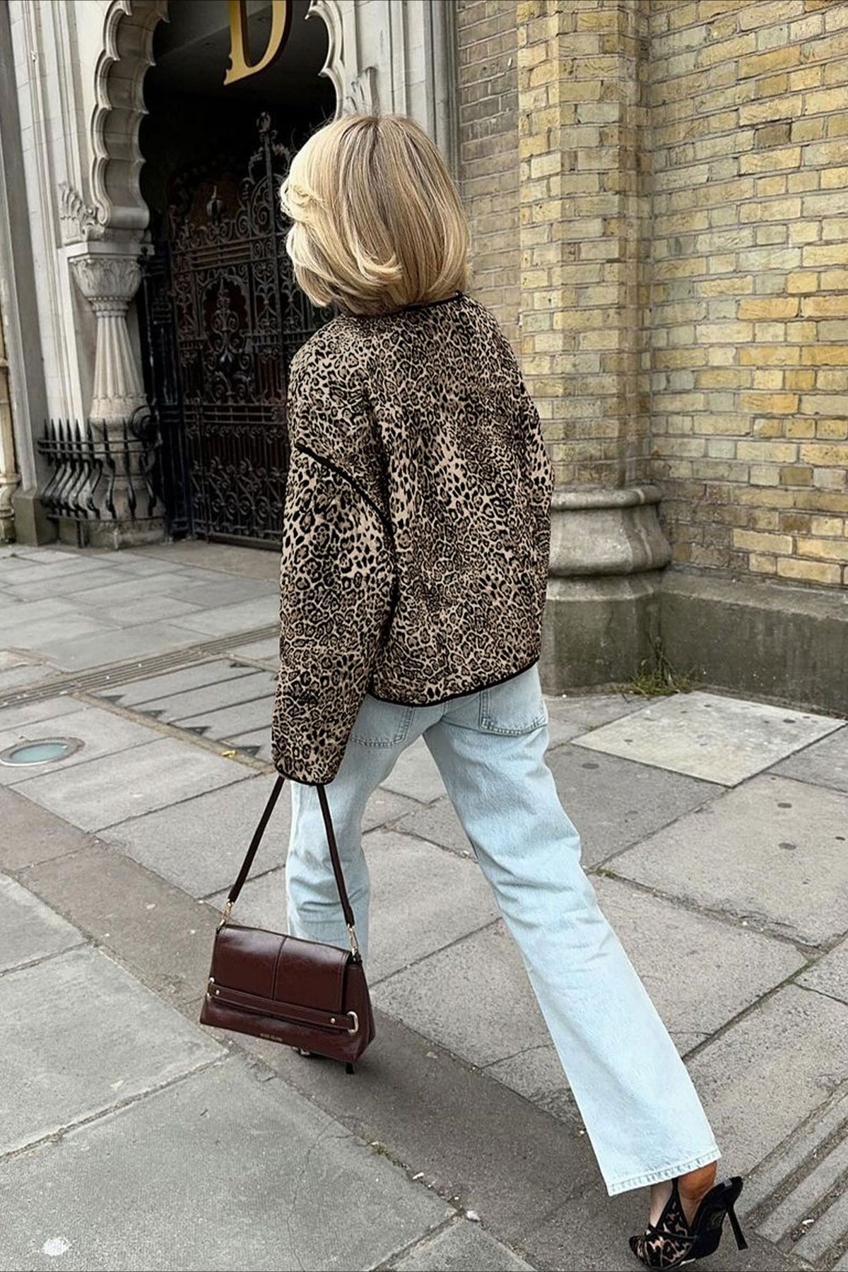 Vintage Style Animal Print Short Cardigan