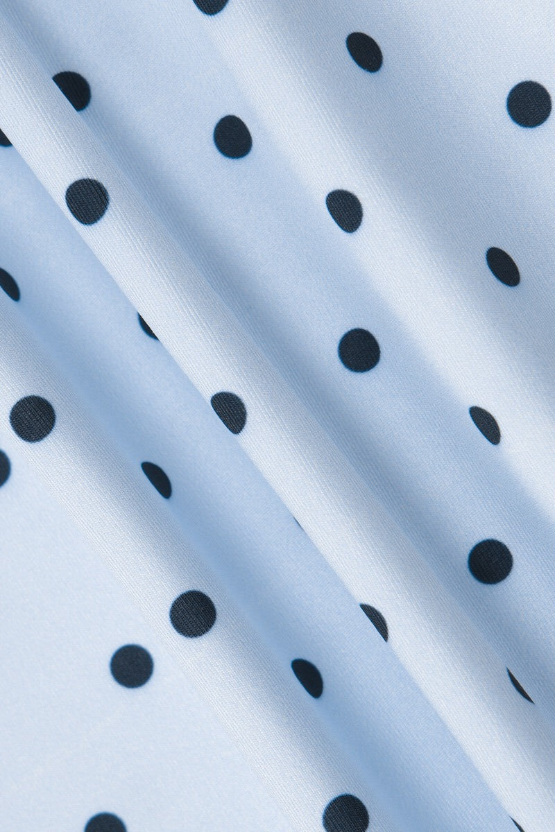 Polka Dot Ruched Spaghetti Strap Halter Top