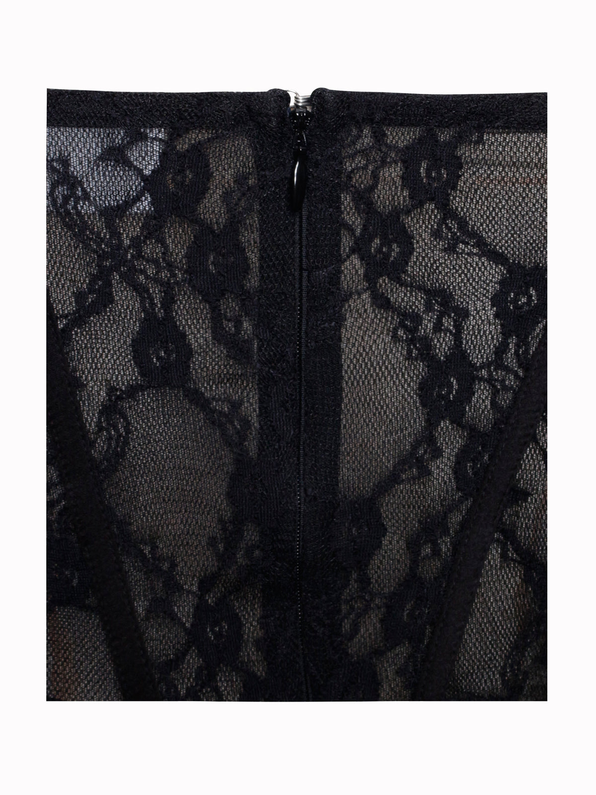 Quennell Negro Encaje Encantador Corsé Vestido Maxi