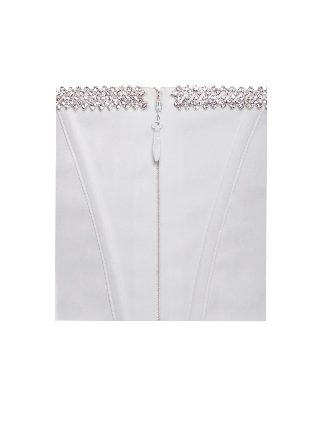 Vestido Corset Annika Blanco Off Shoulder con Manga Larga y Detalle de Cristales