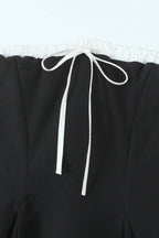 Bustier de Contraste Con Cordones Espalda Vestido de Cóctel