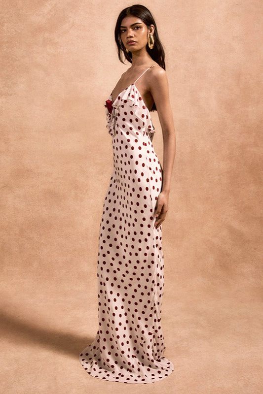 Bloques de Color Encaje Con Ribete Cami Vestido Maxi