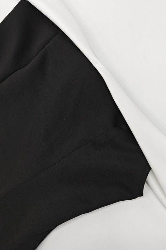 Bustier de Contraste Volantes Vestido de Cóctel