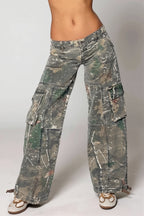 Camouflage Utility Pocket Cargo Jeans