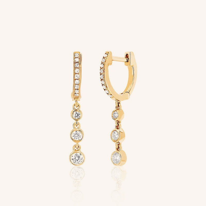 Double Piercing Con Flecos Aretes Colgantes