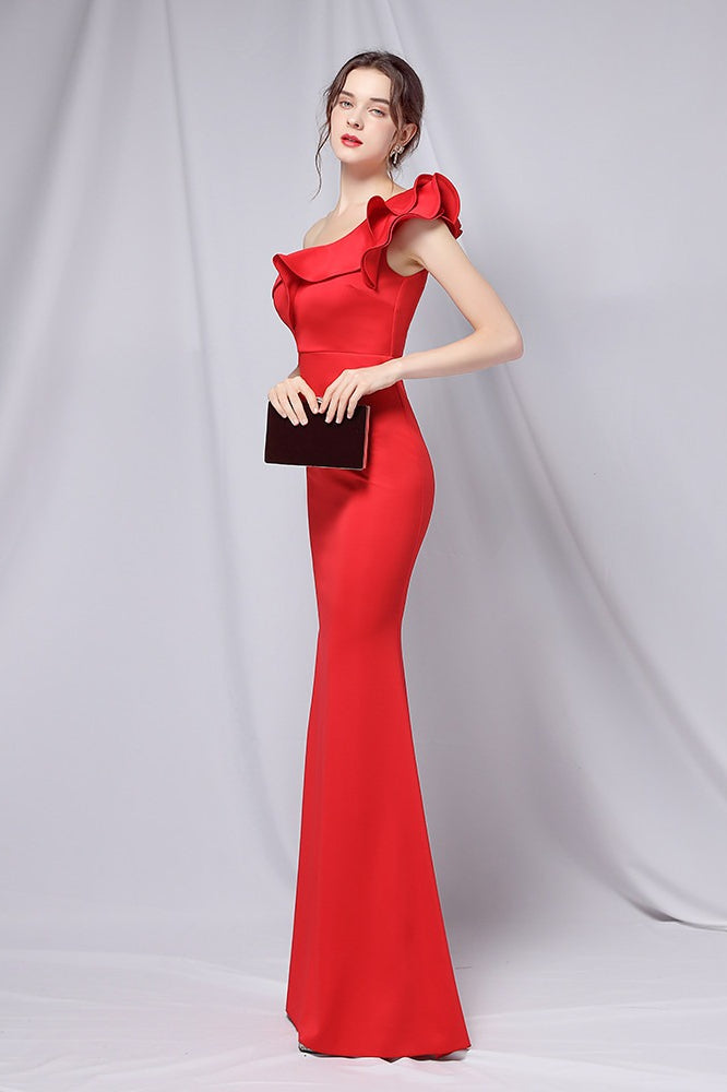 Hombros Descubiertos Sirena Vestido Maxi de Fiesta
