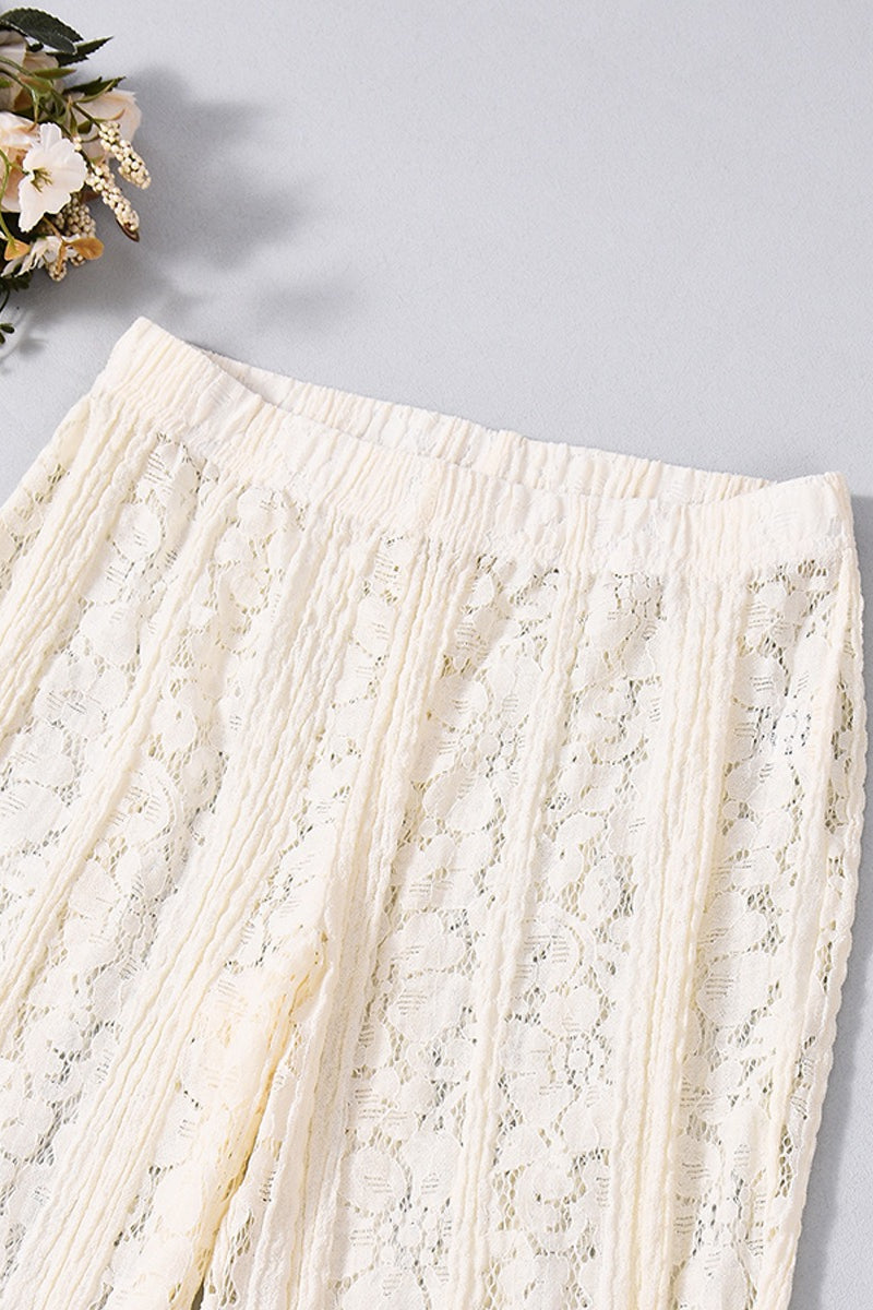 Low Rise Lace Flared Bodycon Pants