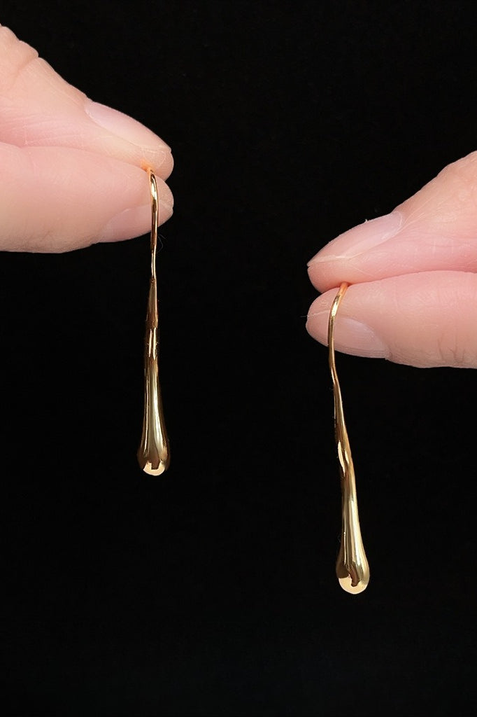 Vintage Asimétrico Liquid Aretes Colgantes