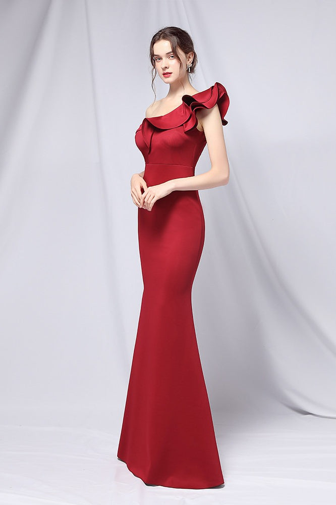 Hombros Descubiertos Sirena Vestido Maxi de Fiesta