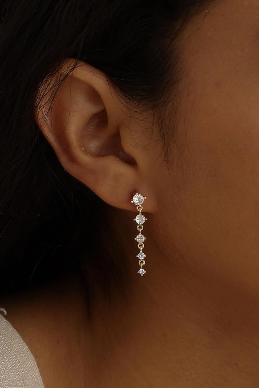 Plata de Ley Circonita Perla Aretes de Bolita