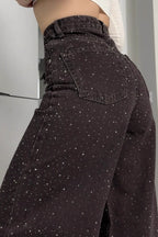 Street Rhinestone Loose Casual Jeans