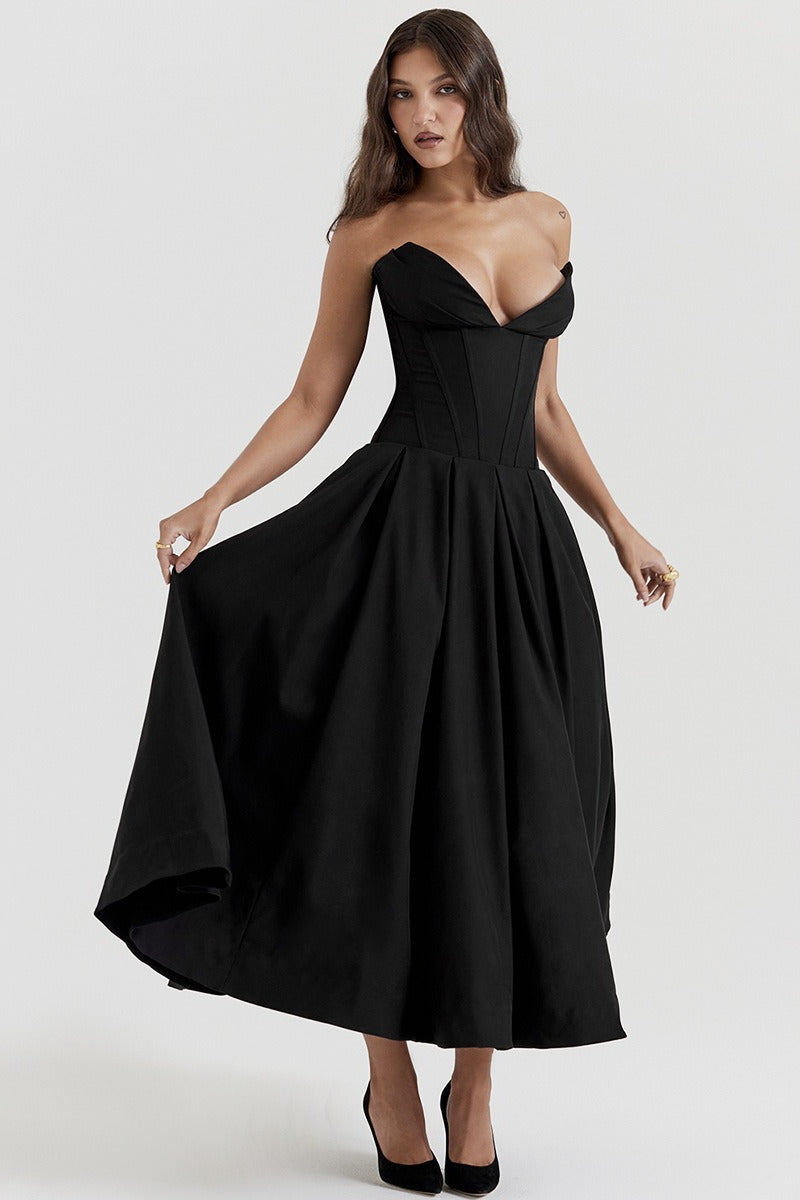 Sin Tirantes Corsé Línea A Vestido de Fiesta