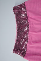 Sequin Patchwork Backless Cami Skirt Set