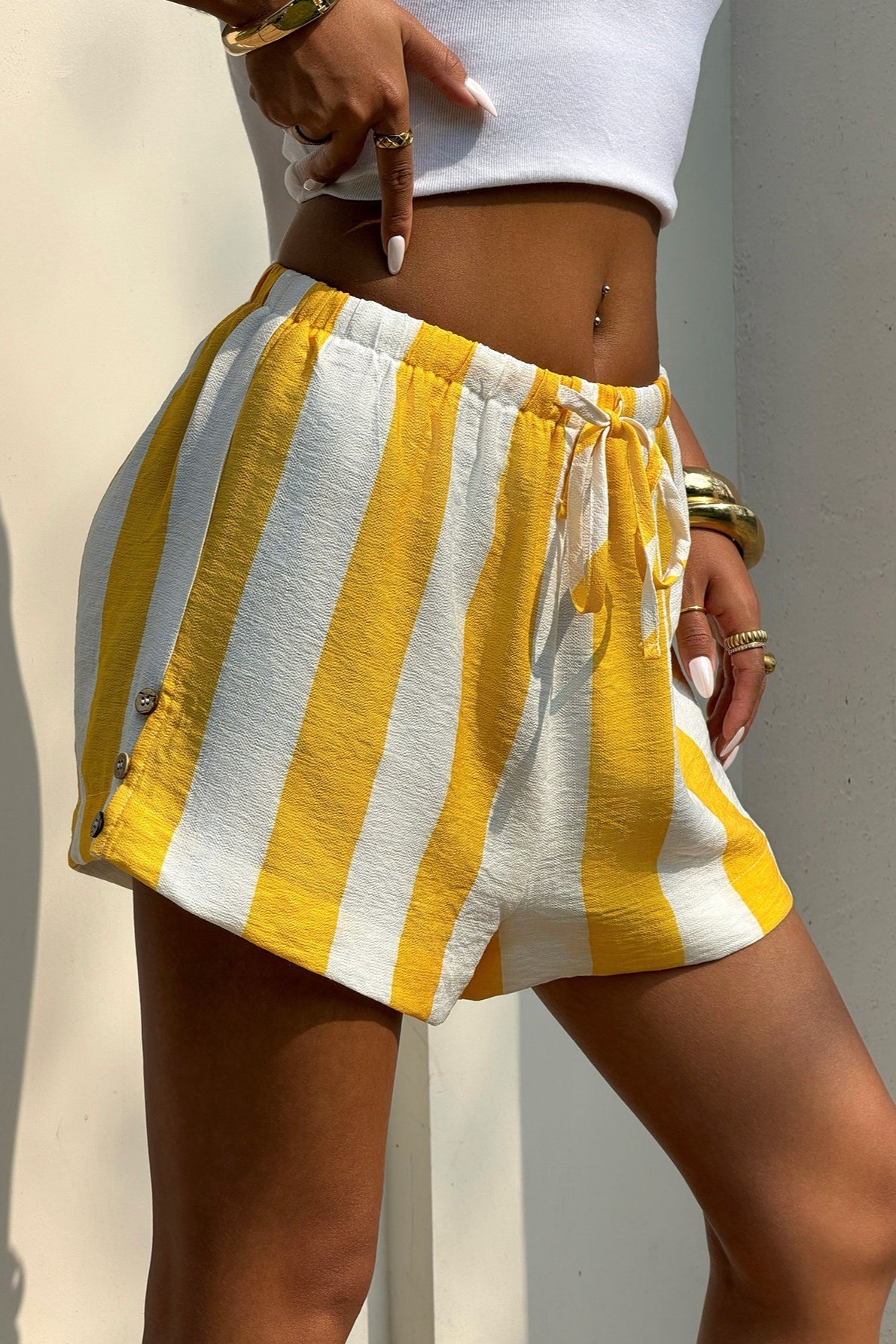 Striped Casual Vacation Loose Shorts