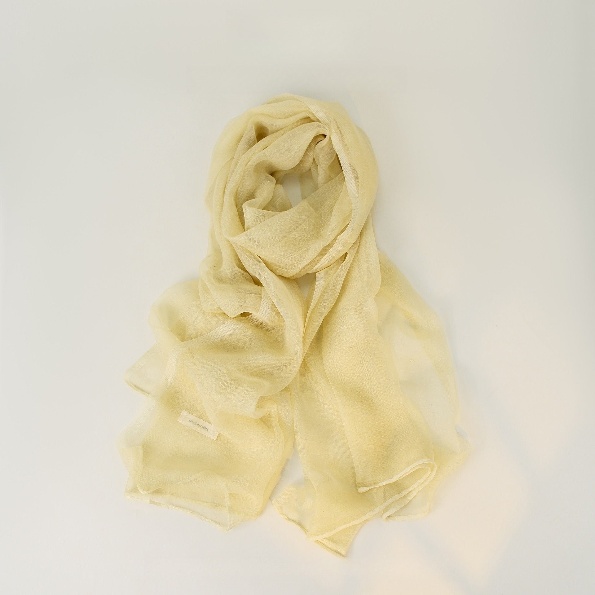 Solid Color Lightweight Linen Feel Long Elegant Scarf