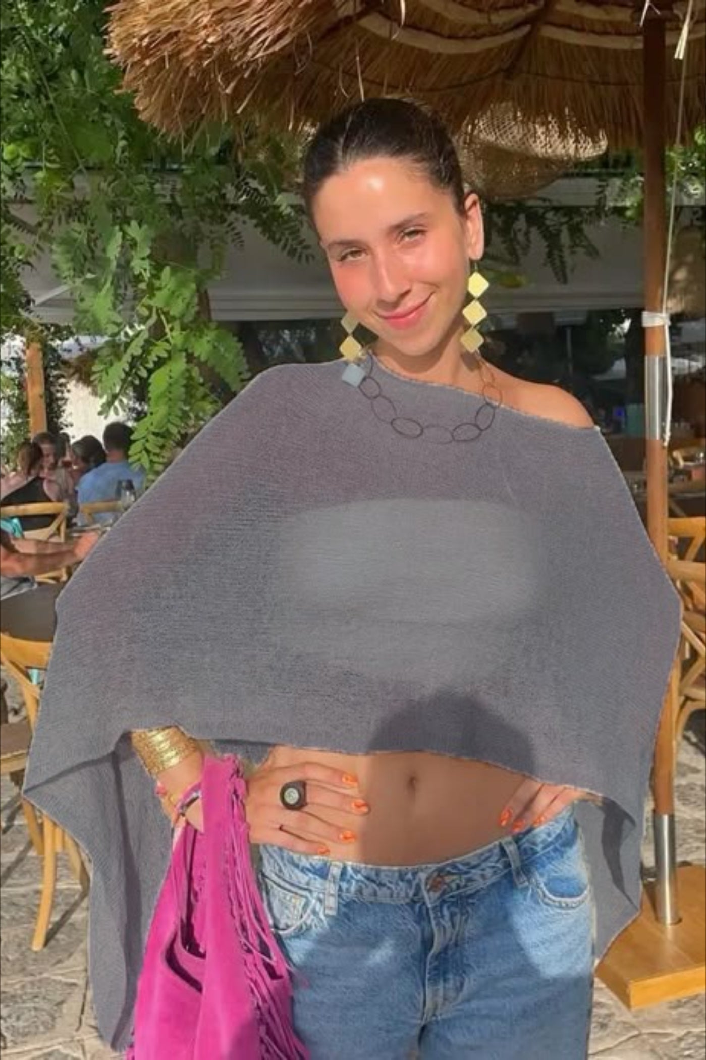 Crochet Hollow Knit Multi Way Cover Up Crop Top