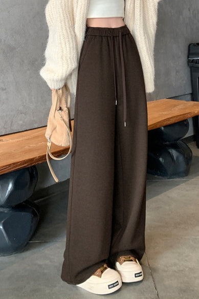 Fleece Lined Wide Leg Knit Pants