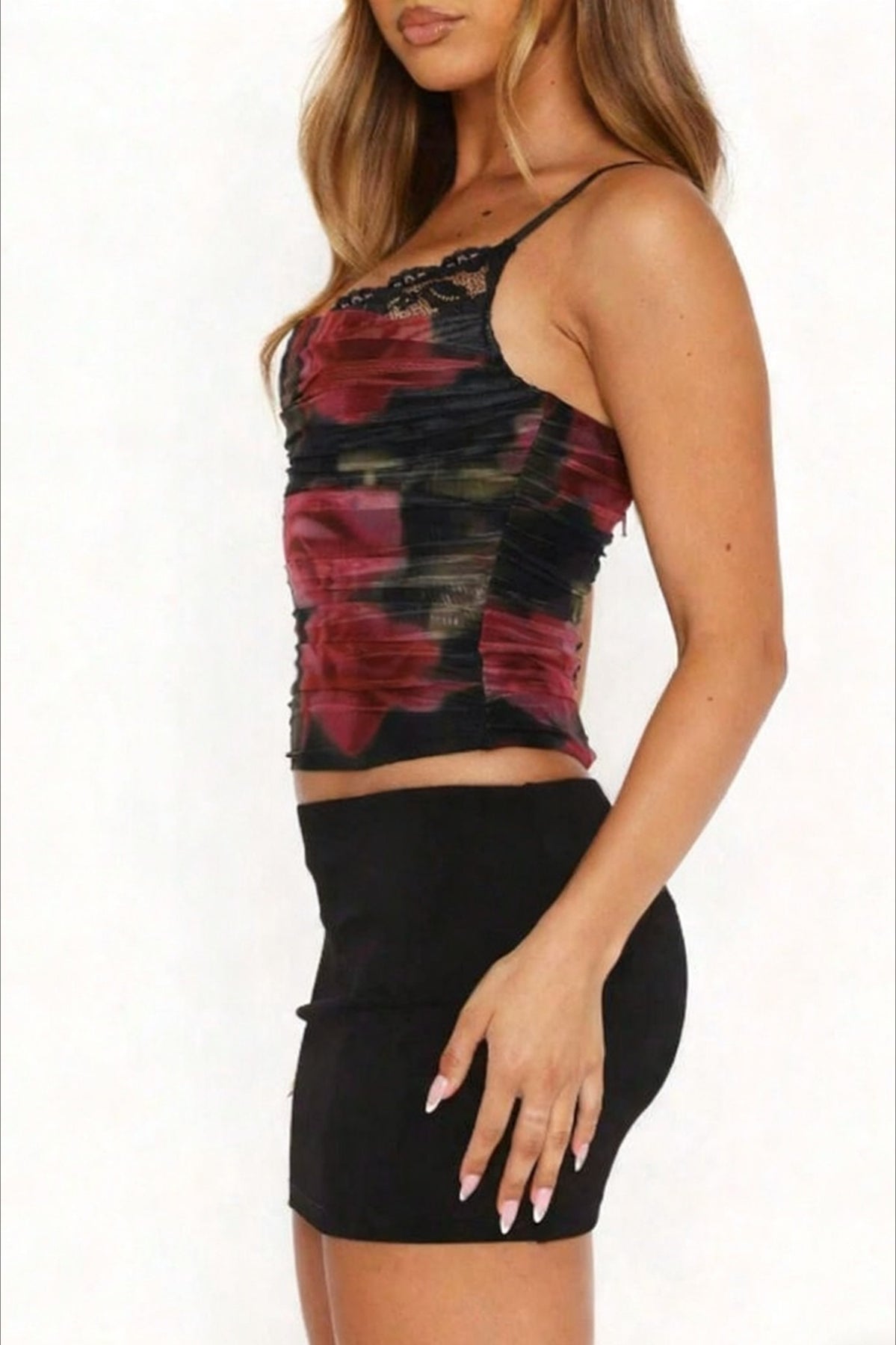 Printed Lace Patchwork Sexy Cami