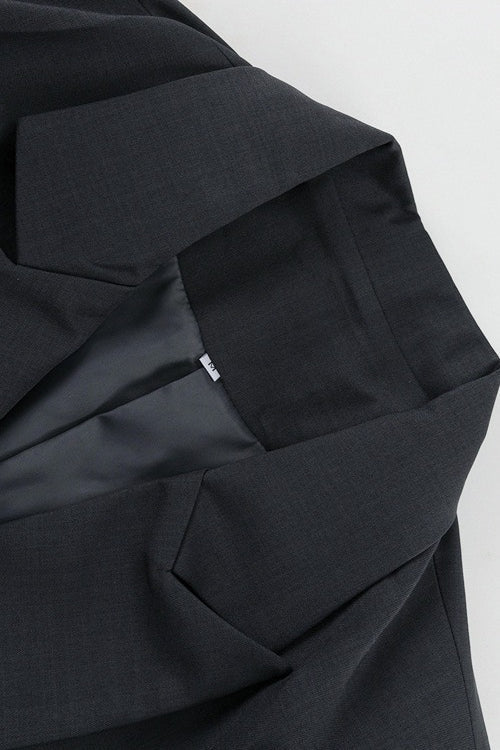 Notch Lapel Relaxed Blazer Wide Leg Pants Set