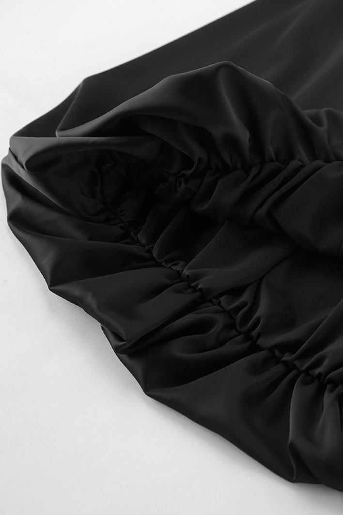 Satin Strapless Puffy Loose Fit Tube Top