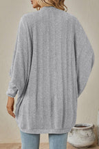 Longline Open Front Pocket Knit Cardigan