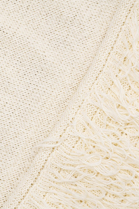 Corto (Cropped) Con Flecos Oversize Manga Larga Suéter
