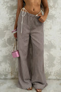 Vertical Striped Straight Leg Relaxed Pants