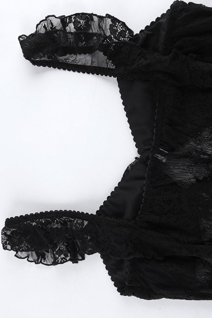 Black Elegant Lace Jacquard Cami Maxi Dress