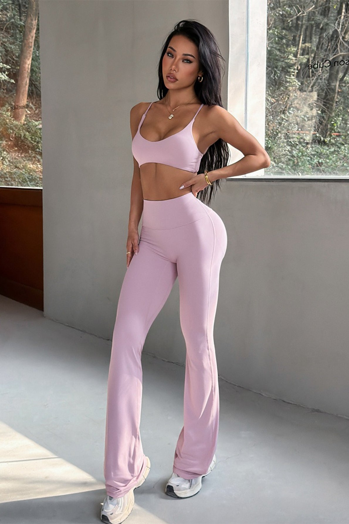 U Neck Tank Yoga Flared Pants Set