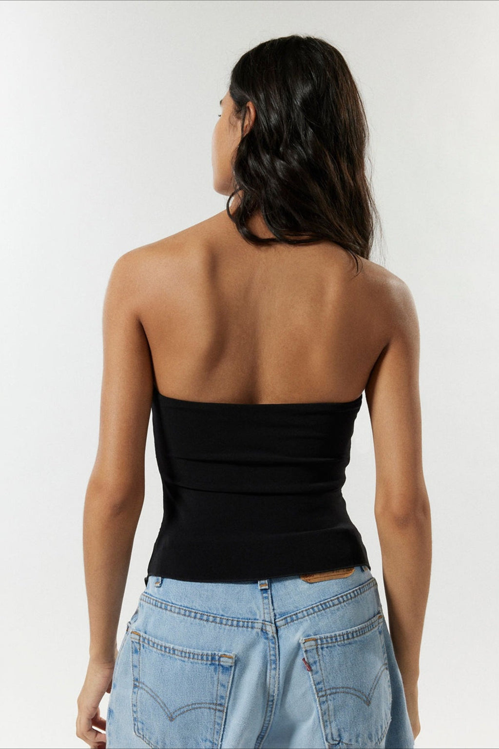 Tie Dye Strapless Asymmetric Tube Top
