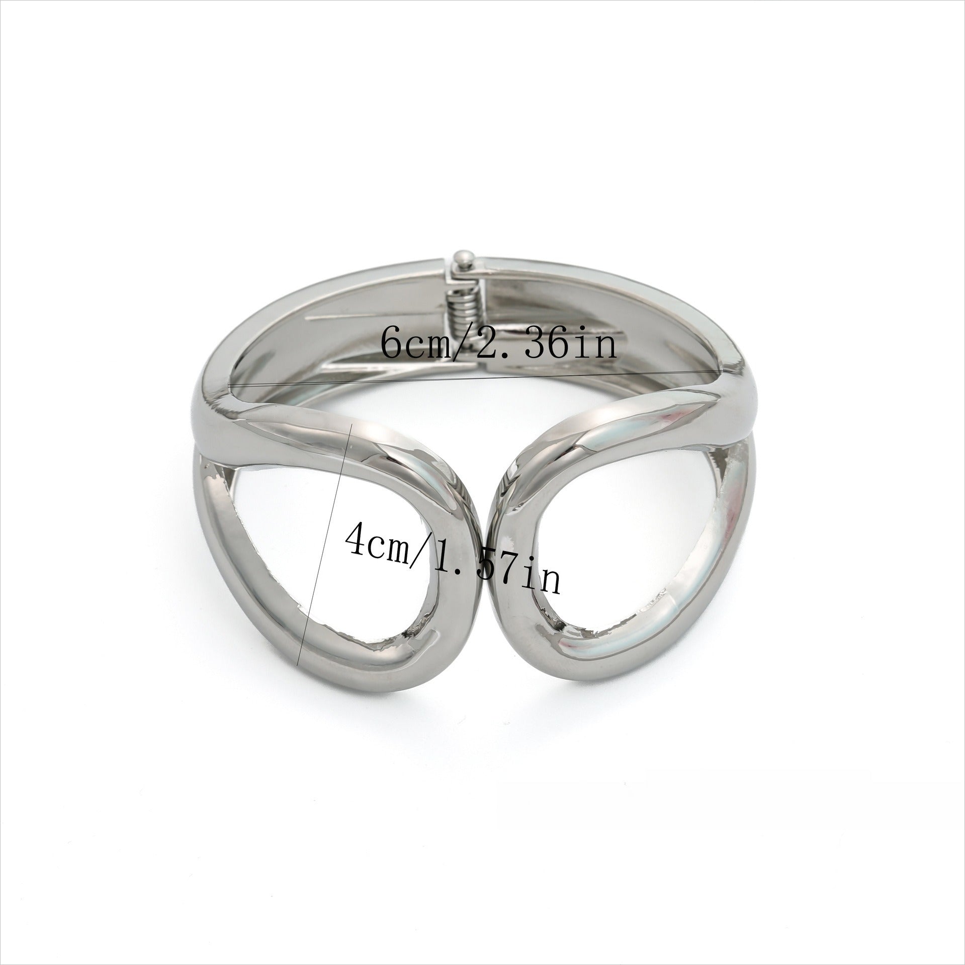 Wide Calado Espiral Metal Brazalete Rígido