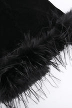 Con Textura Terciopelo Peludo Con Detalle de Vestido de Cóctel