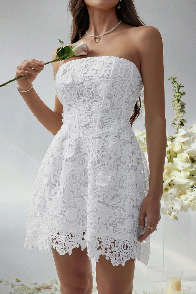 Liso Bustier Bordado Vestido de Cóctel