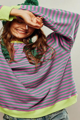 Pink Green Stripe