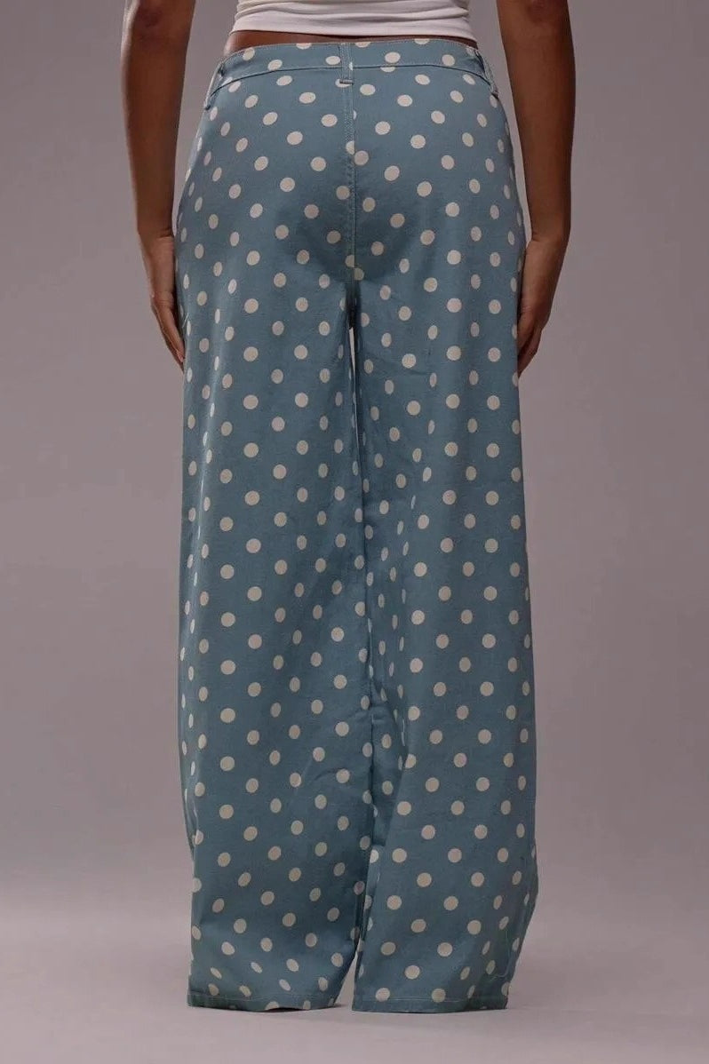 Polka Dot Loose Mid Rise Jeans