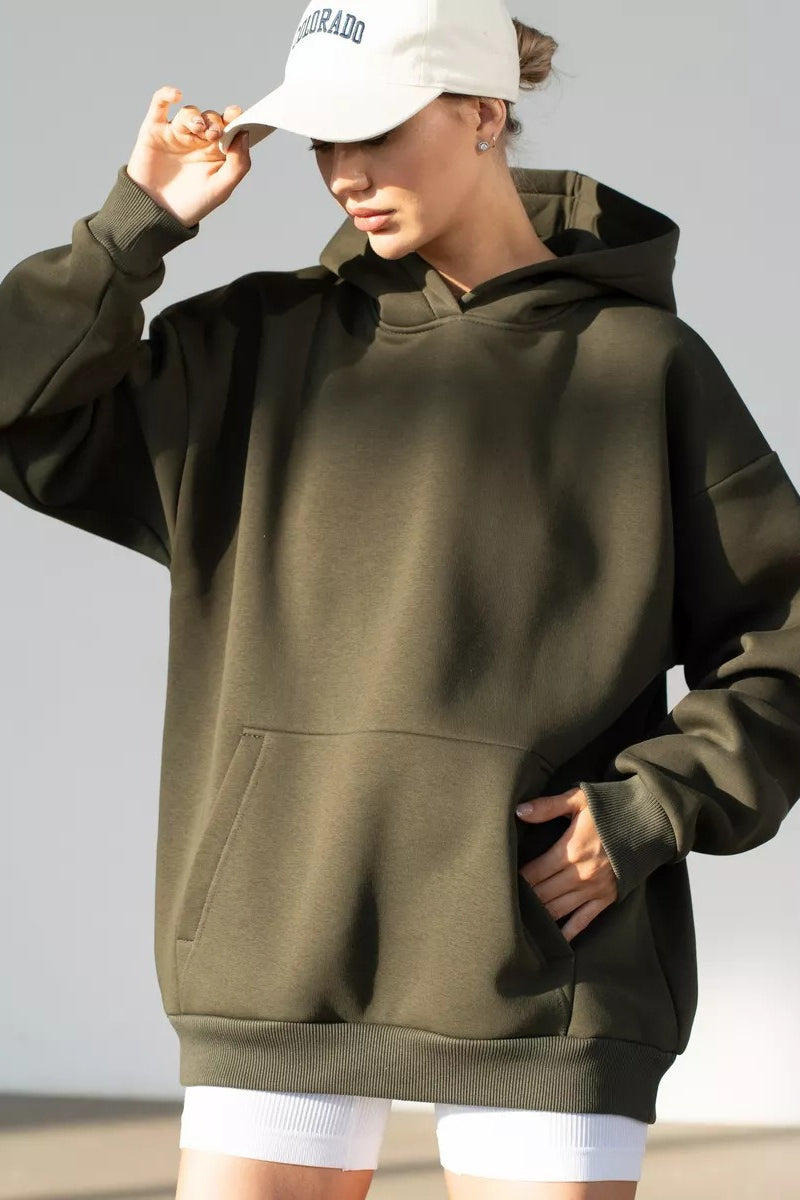 Sudadera Oversize Lisa con Capucha
