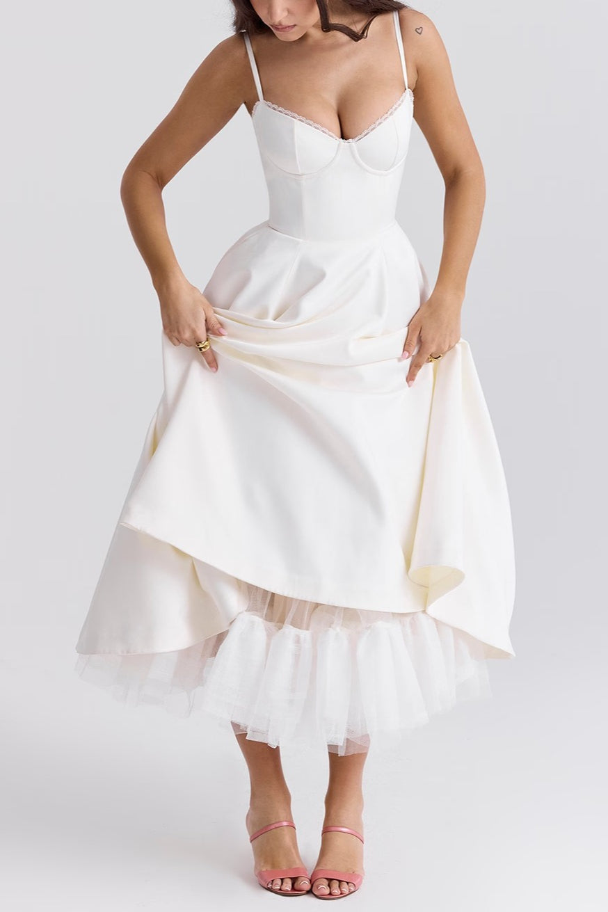 Maxi Escote en V Globo Vestido de Fiesta