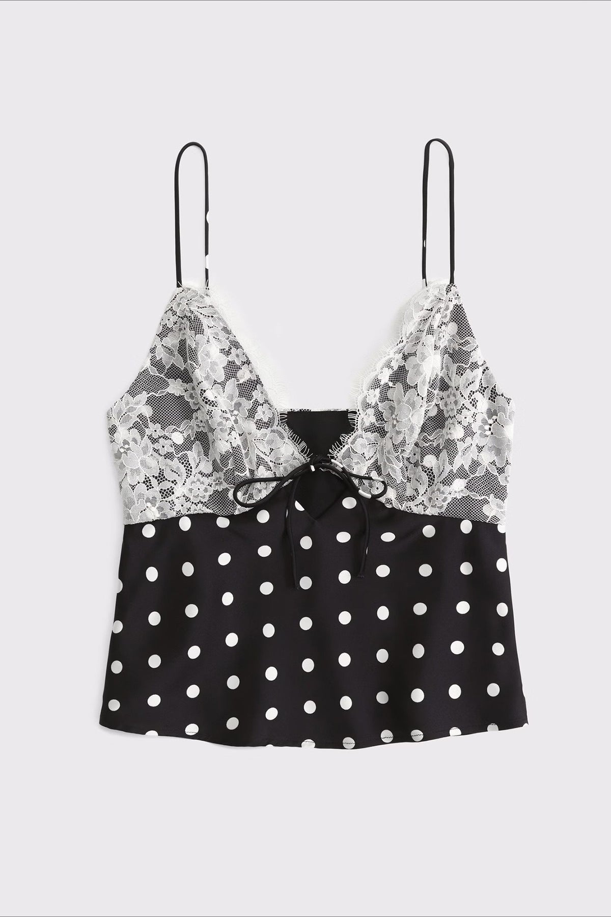 Polka Dot Lace V Neck Backless Cami