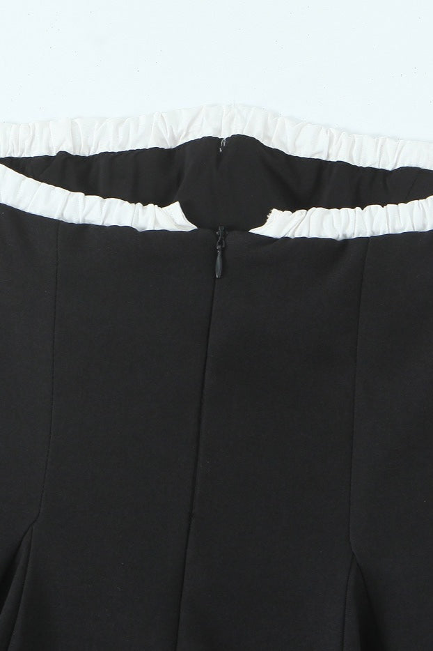 Bustier de Contraste Con Cordones Espalda Vestido de Cóctel