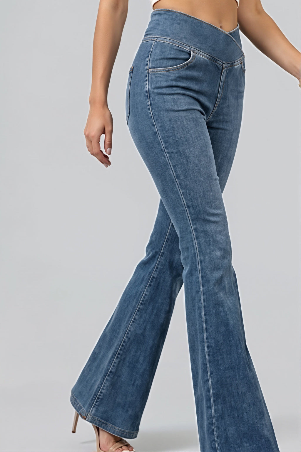 High Waist Stretchy Flare Jeans